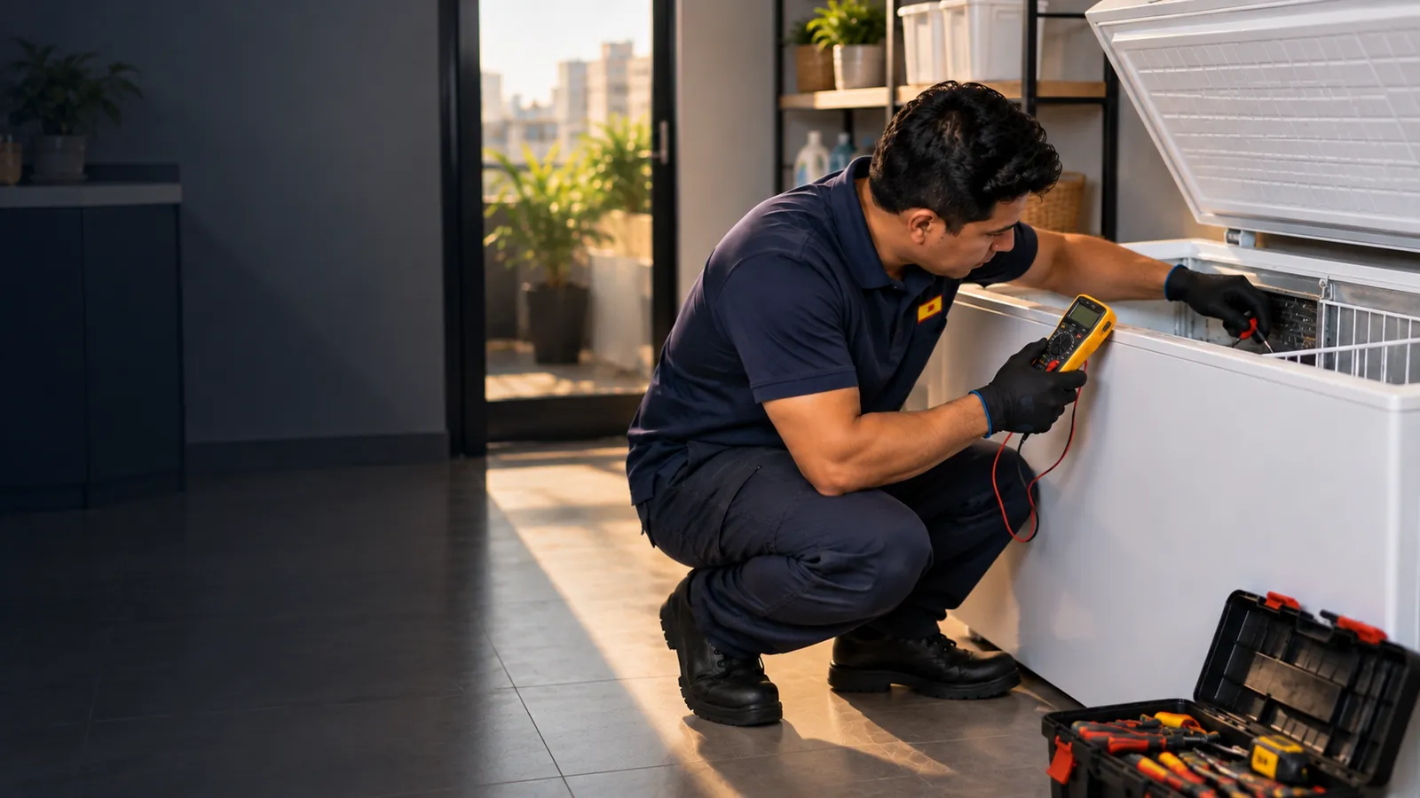 Técnico de Serveman en reparación de congeladoras