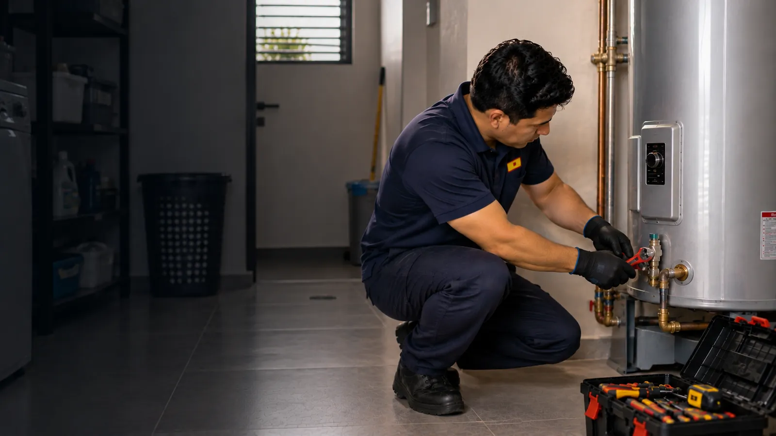 Técnico de Serveman en reparación de termotanques